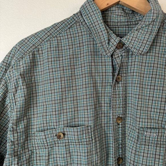 Eddie Bauer Men's Green Micro Plaid Long Sleeve Casual Button Shirt Size XL - Picture 3 of 12